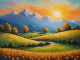 Heaven Of Earth Nature's Scenery Landscape Painting (ART-3319-114350) - Handpainted Art Painting - 48in X 30in