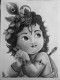 Little Krishna (ART-17409-114394) - Handpainted Art Painting - 12in X 18in