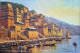 Banaras Ghat Painting (ART-3319-114176) - Handpainted Art Painting - 48in X 30in