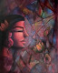 Parvati (ART-5220-114461) - Handpainted Art Painting - 17in X 22in