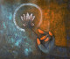 Padma (ART-5220-114462) - Handpainted Art Painting - 13in X 11in
