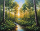 Sunrise In The Dense Forest (ART-3319-114533) - Handpainted Art Painting - 48in X 30in