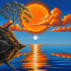 Celestial Reflections (144714) (PRT-15697-114467) - Canvas Art Print - 36in X 36in