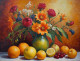 Realistic Flowers & Fruits Painting (ART-3319-114528) - Handpainted Art Painting - 36in X 24in