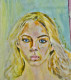 The Bold Lady (ART-17475-114589) - Handpainted Art Painting - 9in X 12in