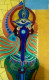 Trinetra Ganesha (ART-17373-114618) - Handpainted Art Painting - 15in X 18in
