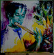 the flute player 2, figurative, multicolor, music and dance painting, boy playing flute