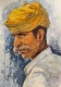 The Proud Rajasthani (ART-15644-114778) - Handpainted Art Painting - 12in X 16in