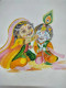 Innocent Bonds Of Divine Love (ART-16633-114762) - Handpainted Art Painting - 10in X 9in