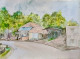 Quite Lane (ART-17504-114843) - Handpainted Art Painting - 12in X 8in