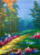 Pathway Through The Enchanted Bloom (ART-16470-114928) - Handpainted Art Painting - 14in X 20in