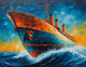 Ship In A Ocean Landscape Painting (ART-3319-114937) - Handpainted Art Painting - 36in X 30in