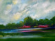 Village Landscape (ART-16470-114846) - Handpainted Art Painting - 20in X 14in