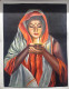 Lady Celebrating Diwali Painting (ART-7555-114696) - Handpainted Art Painting - 18in X 24in