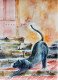 Sunday Afternoon (ART-17504-114973) - Handpainted Art Painting - 8in X 12in