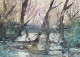 Marshy Woodland (ART-8841-114987) - Handpainted Art Painting - 11in X 8in