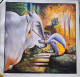 Krishna Playing With Cow Painting (ART-7555-114682) - Handpainted Art Painting - 36in X 36in