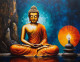 Buddha Painting (ART-3319-115088) - Handpainted Art Painting - 36in X 24in