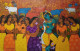 Krishna And Gopikas (ART-15556-115033) - Handpainted Art Painting - 36in X 24in