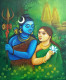 The Devine Union Of Shiv Shakti (ART-15181-115147) - Handpainted Art Painting - 30in X 36in