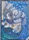 "Lord Ganesha Scribing The Mahabharata: Divine Ink Art" (ART-17511-115097) - Handpainted Art Painting - 12in X 16in