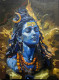 Lord Shiva (ART-17579-115261) - Handpainted Art Painting - 18in X 24in