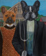 Frenchie Gothic (ART-17592-115332) - Handpainted Art Painting - 10in X 12in