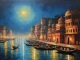Ghat Painting (ART-3319-115468) - Handpainted Art Painting - 40in X 30in