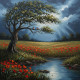 Impressionist Light On Romantic Ground (221650) (PRT-15697-115494) - Canvas Art Print - 36in X 36in