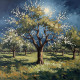 Moonlit Whisper: Earth And Blossom (092428) (PRT-15697-115499) - Canvas Art Print - 60in X 60in