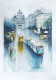 Rainy Day In The City, Kolkata Blues With Trams (PRT-8658-115546) - Canvas Art Print - 17in X 24in