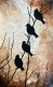 Silhouetted Birds On Branches At Sunset (ART-17638-115586) - Handpainted Art Painting - 10in X 16in