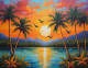Heaven View Scenery Landscape Painting (ART-3319-115583) - Handpainted Art Painting - 36in X 30in