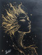 "Golden Dreams Beneath The Stars" ✨ (ART-17639-115584) - Handpainted Art Painting - 12in X 16in