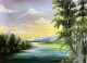 A Beautiful Morning Over The Mountains (ART-17638-115585) - Handpainted Art Painting - 16in X 12in