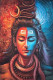 Shivaa And Parvati Oil Painting By Keshvaa (ART-17615-115640) - Handpainted Art Painting - 24in X 36in