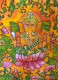 GANESHA MURAL (ART-1315-115731) - Handpainted Art Painting - 22in X 30in