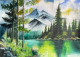 Whispers Beneath The Peaks (ART-17638-115671) - Handpainted Art Painting - 18in X 12in