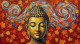 Van Gogh’s Hues Embrace Buddha (163954) (PRT-15697-115710) - Canvas Art Print - 60in X 33in