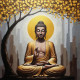 Stillness Beneath The Golden Leaves (154425) (PRT-15697-115707) - Canvas Art Print - 60in X 60in