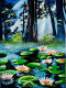 Flowers In Forest (ART-17676-115636) - Handpainted Art Painting - 9in X 12in