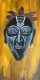 African Tribal Mask Painting (ART-15598-115748) - Handpainted Art Painting - 11in X 21in