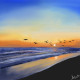 "Wings Over The Waves Of Goa" (PRT-17631-115693) - Canvas Art Print - 18in X 18in