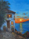 Evening By The Sea (ART-4815-115948) - Handpainted Art Painting - 12in X 16in