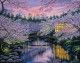 Enchanted Evening By The River (ART-17713-115970) - Handpainted Art Painting - 31in X 24in