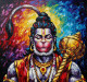 Hanuman Ji Painting (ART-3319-115453) - Handpainted Art Painting - 48in X 36in