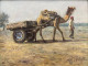 Camel Gaadi In Rajasthan Desert (ART-15644-116273) - Handpainted Art Painting - 12in X 9in