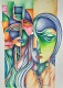 Masquered (ART-17761-116286) - Handpainted Art Painting - 11in X 16in