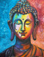 Budha Colorful Painting By Keshvaa (ART-17615-115662) - Handpainted Art Painting - 12in X 15in