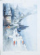 Benaras Ki Chaal (ART-8658-115639) - Handpainted Art Painting - 11in X 17in